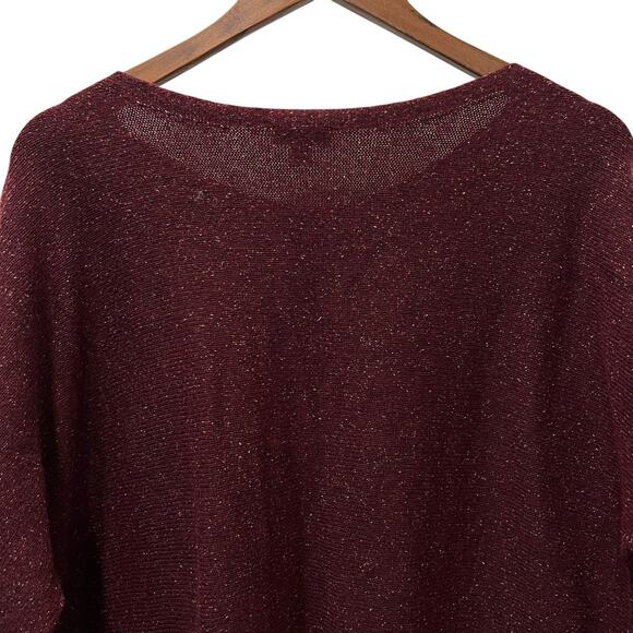 J. Jill Womens Silk Blend Speckled Pullover Knit Sweater Burgundy Size Large - Picture 4 of 7